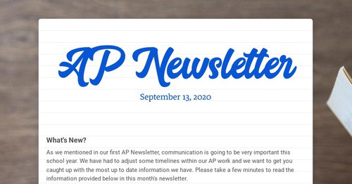 AP Newsletter | Smore Newsletters for Business