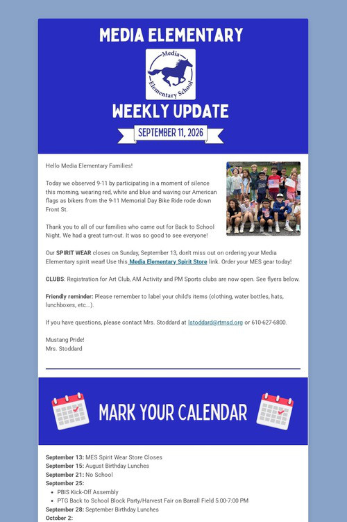 MES Weekly Update