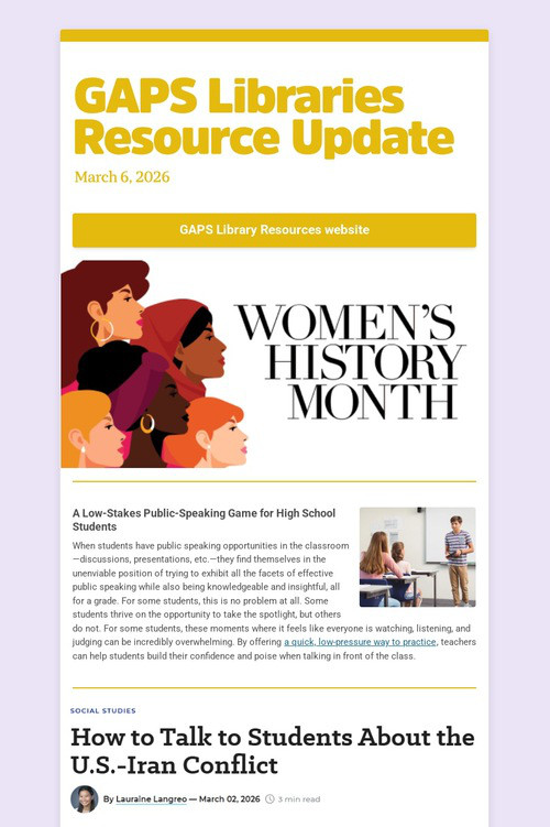GAPS Libraries Resource Update