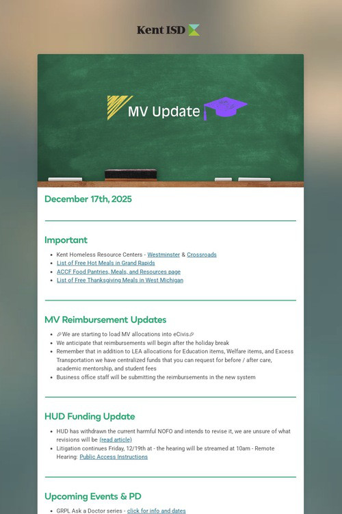 MV Update