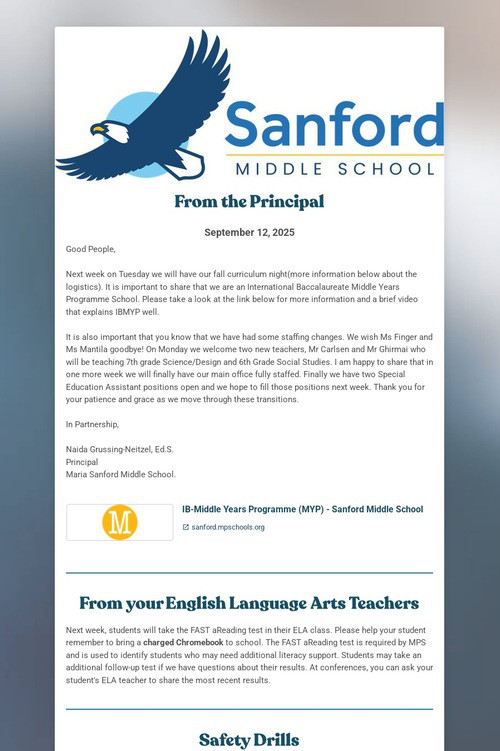 Sanford Family Newsletter