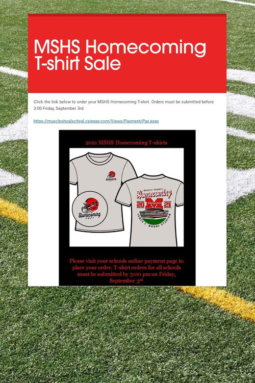 MSHS Homecoming T-shirt Sale