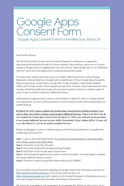 Google Apps Consent Form