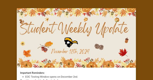 Student Weekly Update