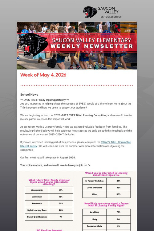 SVES Weekly Newsletter
