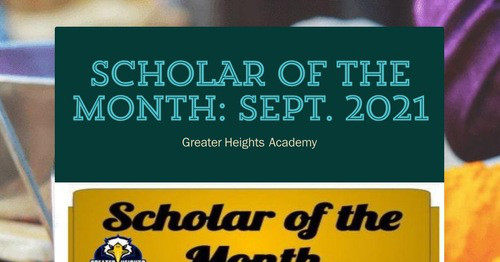 SCHOLAR of the MONTH: Sept. 2021