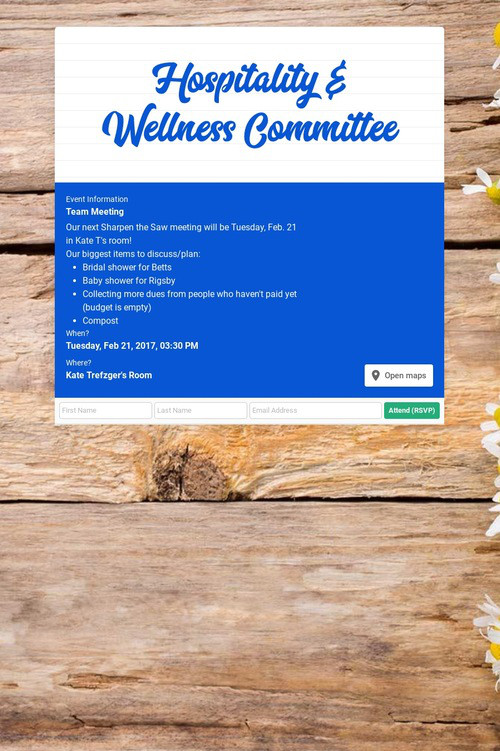 Hospitality & Wellness Committee
