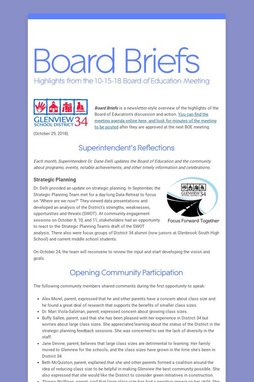 Board Briefs