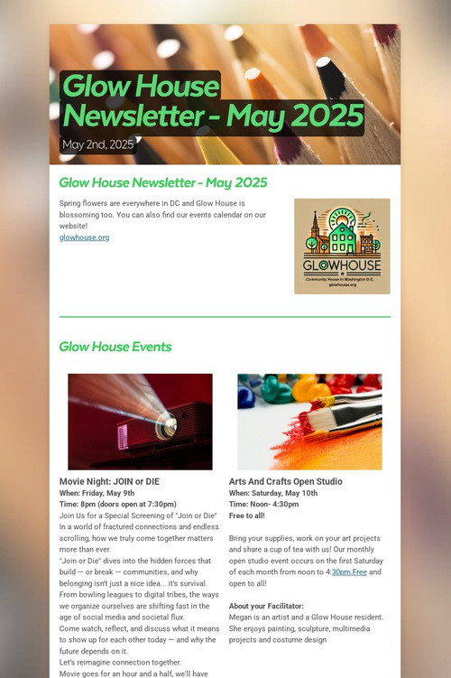 Glow House Newsletter - May 2025