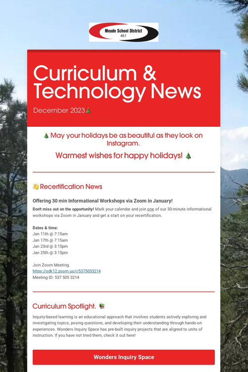 Curriculum & Technology News