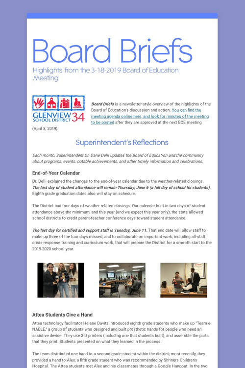 Board Briefs
