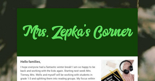 Mrs. Zepka's Corner