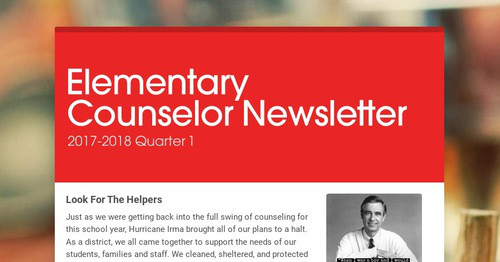 Elementary Counselor Newsletter | Smore Newsletters