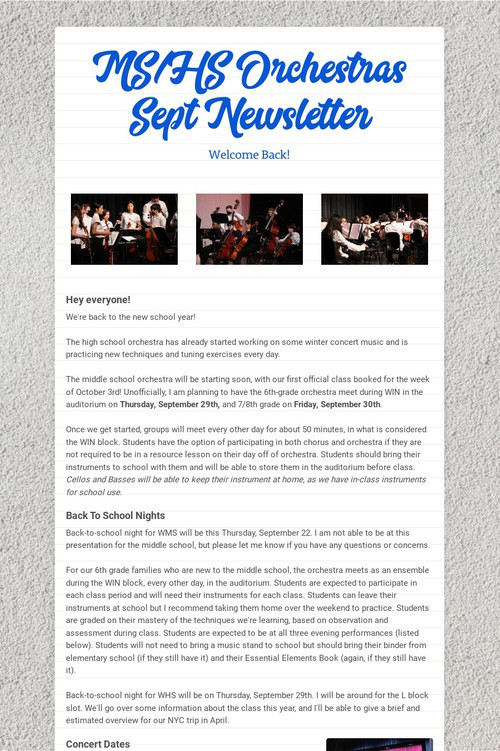MS/HS Orchestras Sept Newsletter