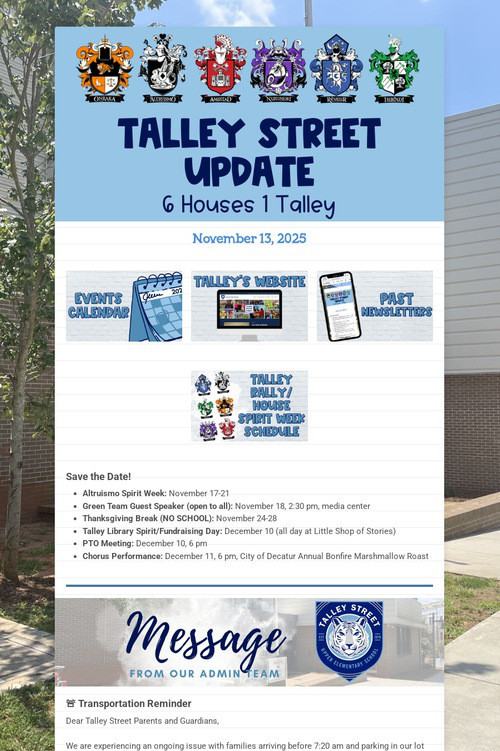 Talley Street Update
