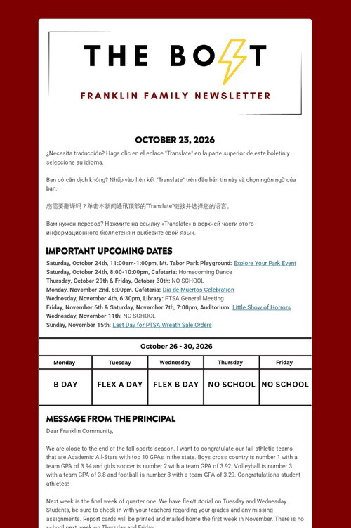 Weekly Family Newsletter