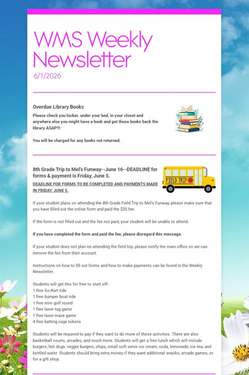 WMS Weekly Newsletter