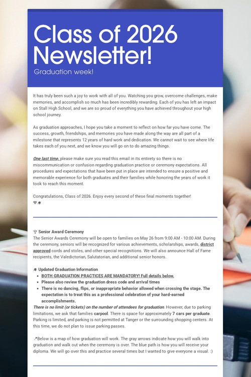Class of 2026 Newsletter!