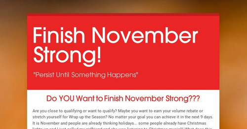 Finalizing November Finish November Strong! | Smore Newsletters