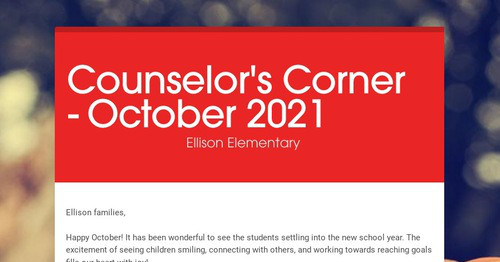 Counselor's Corner - October 2021