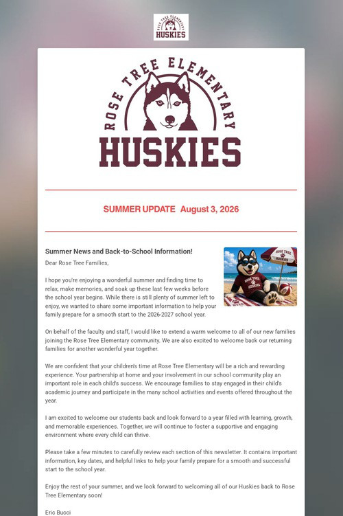 Rose Tree Elementary Weekly Update