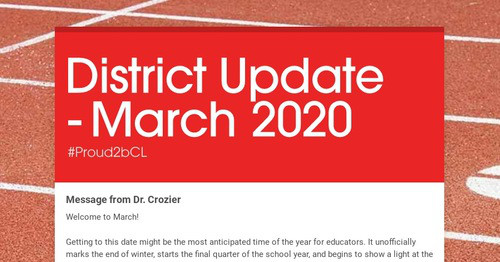 District Update - March 2020 | Smore Newsletters For Education