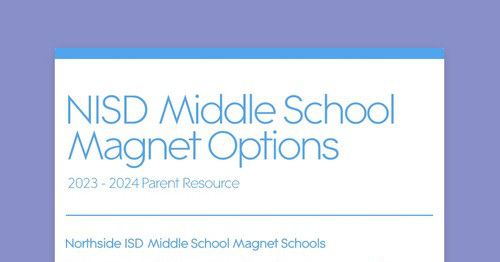 NISD Middle School Magnet Options