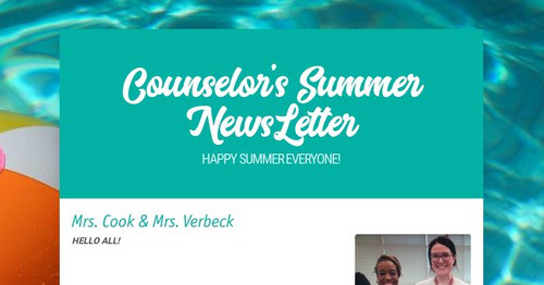 Counselor's Summer NewsLetter