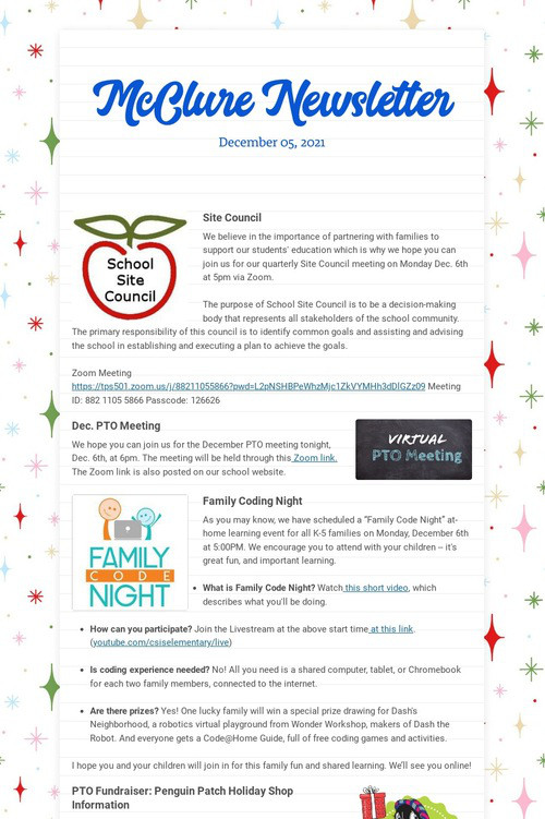 McClure Newsletter
