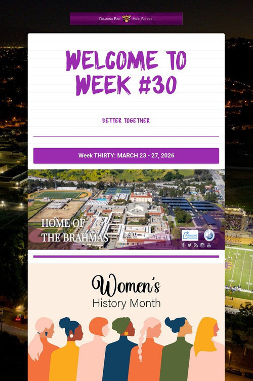 Welcome To Week #30