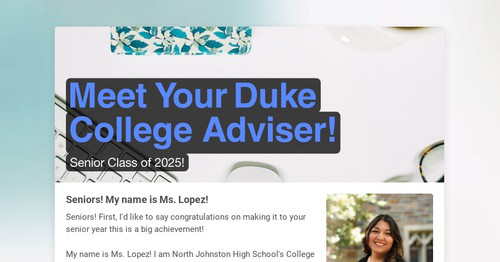 Meet Your Duke College Adviser!