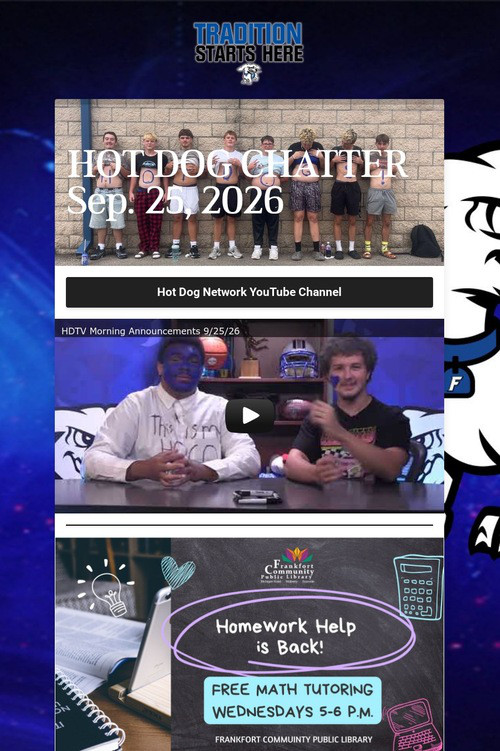 HOT DOG CHATTER Sep. 25, 2026