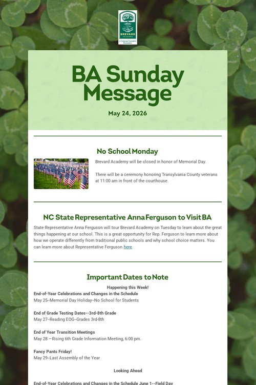 BA Sunday Message