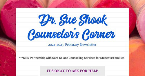 Dr. Sue Shook Counselor's Corner