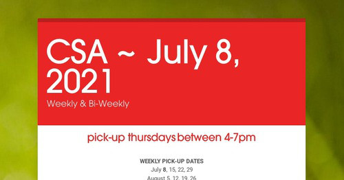 CSA ~ July 8, 2021