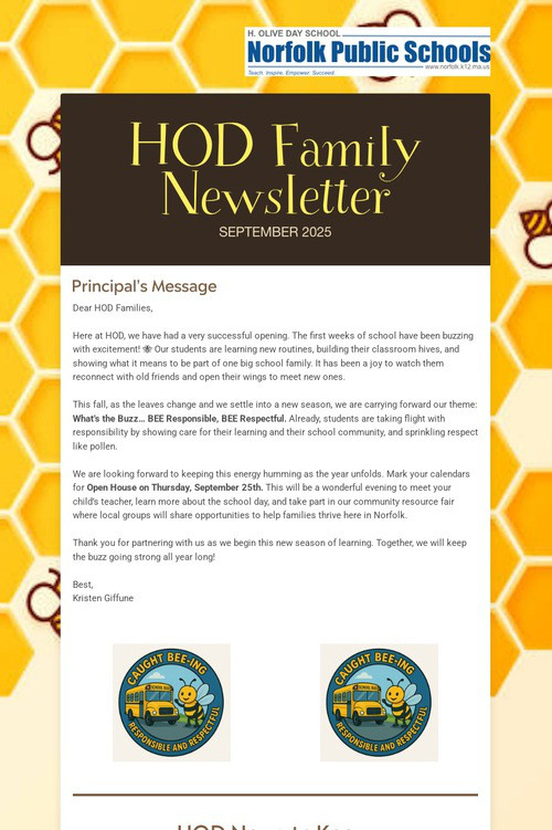 HOD Family Newsletter