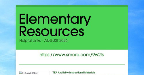 Elementary Resources