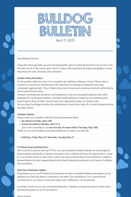 BULLDOG BULLETIN