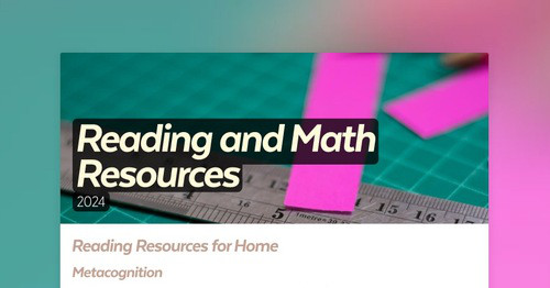 Reading and Math Resources