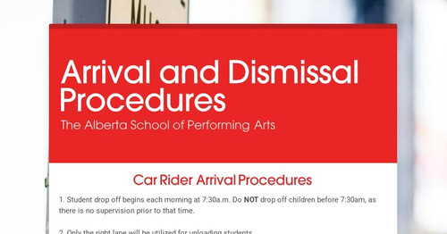 Arrival and Dismissal Procedures