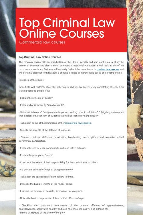 Top Criminal Law Online Courses