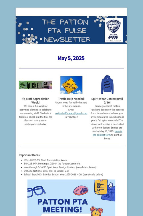 Patton PTA Pulse Newsletter