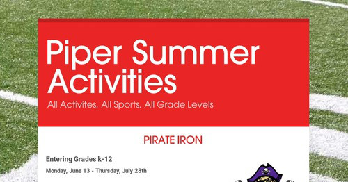 Piper Summer Activities