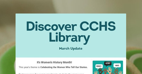 Discover CCHS Library