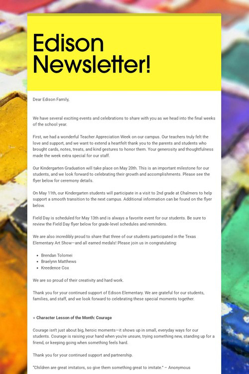 Edison Newsletter!