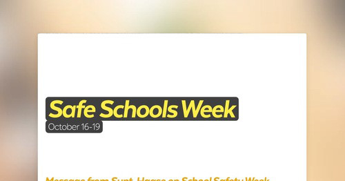 Safe Schools Week
