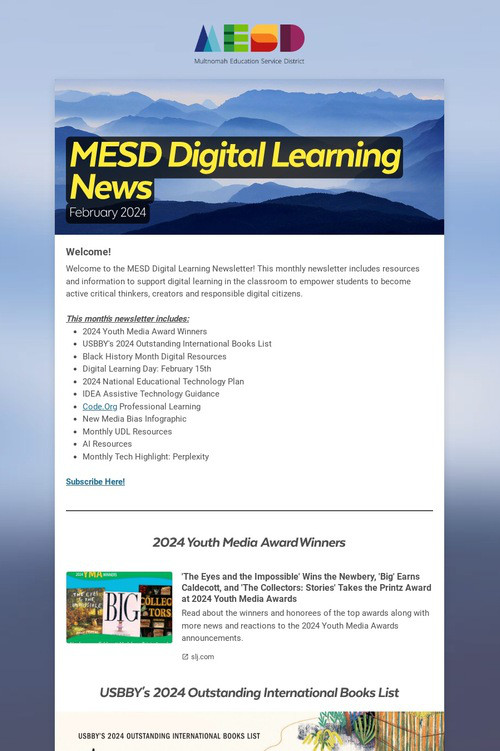 MESD Digital Learning News