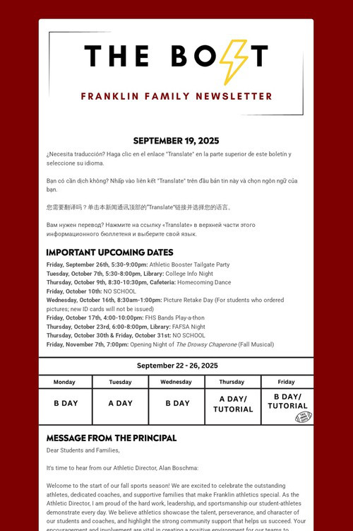 Weekly Family Newsletter