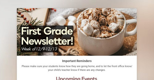 First Grade Newsletter!