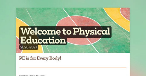 Welcome to Physical Education